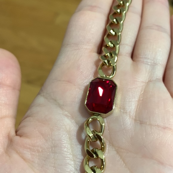 Ruby Gold Chain Bracelet and Necklace Set - Picture 8 of 17
